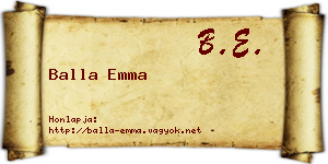 Balla Emma névjegykártya